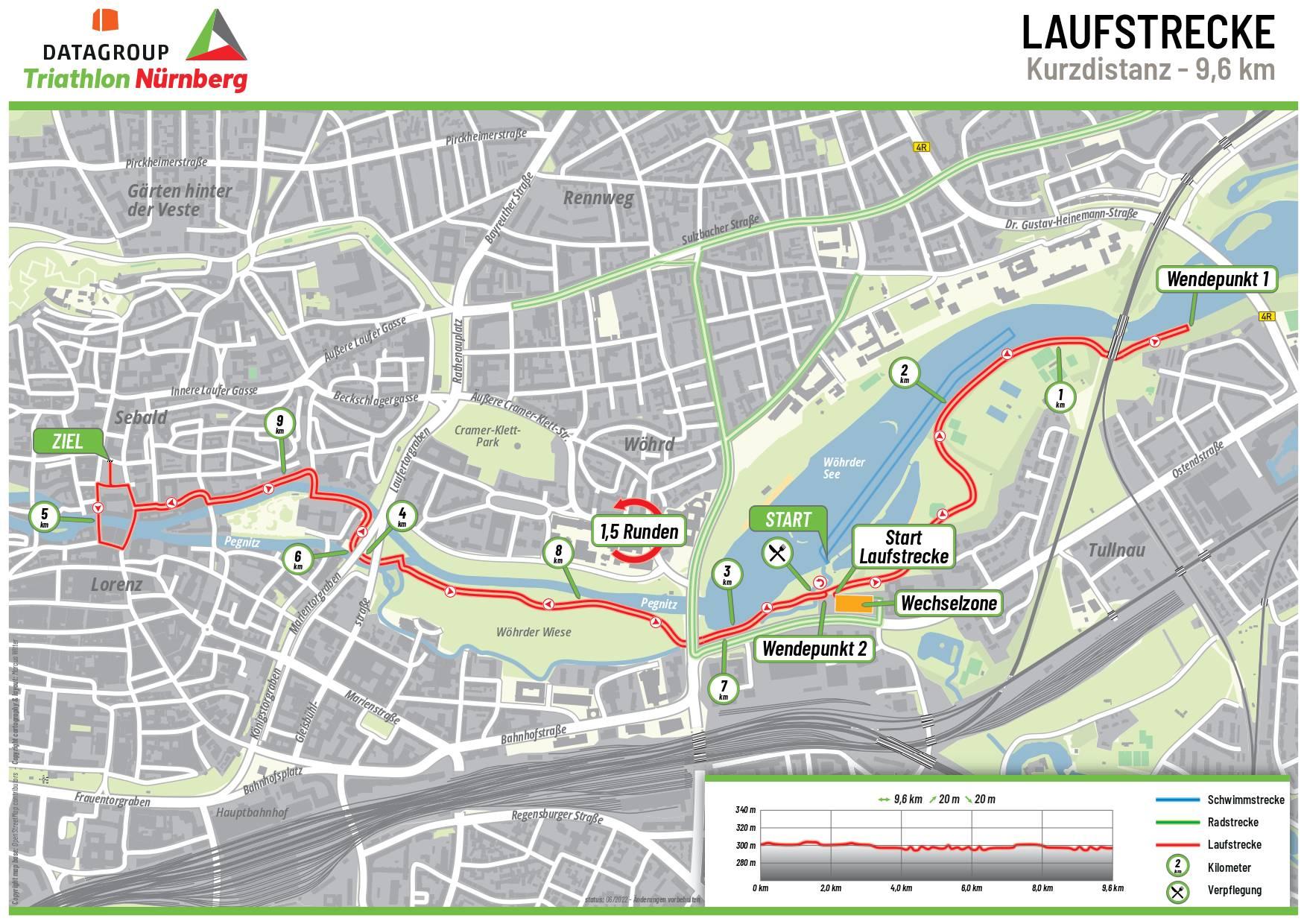 Die Laufstrecke der Kurzdistanz. Die Laufstrecke der Kurzdistanz.