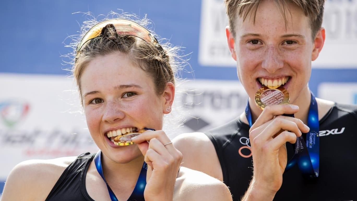 Auch gemeinsam erfolgreich: Franca und Simon Henseleit haben 2019 in der Mixed-Staffel Gold bei der Junioren-EM gewonnen. 
