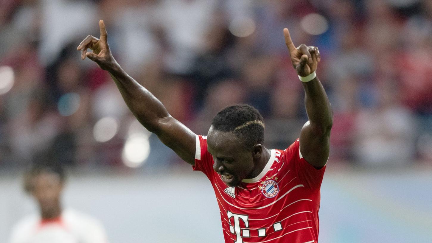 Bayerns Sadio Mane jubelt über seinen Treffer im Supercup gegen RB Leipzig. Bayerns Sadio Mane jubelt über seinen Treffer im Supercup gegen RB Leipzig.