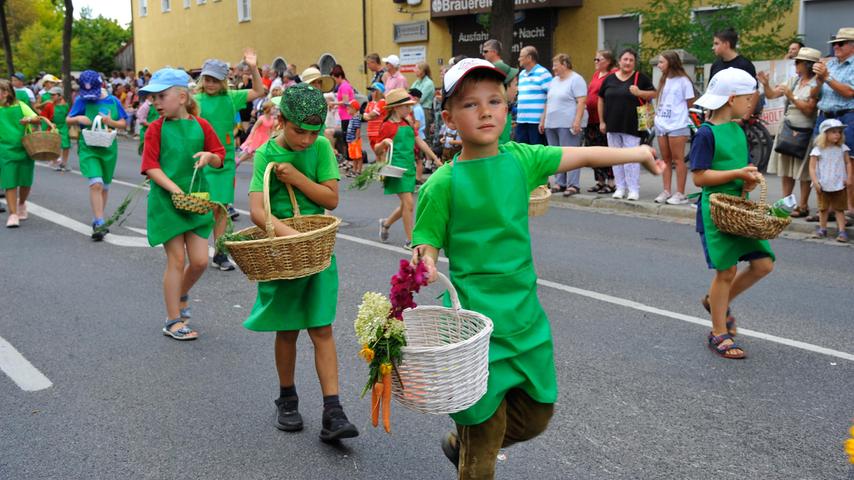 Ganz in Grün: Junges Gemüse aus der Grundschule Wolfstein.