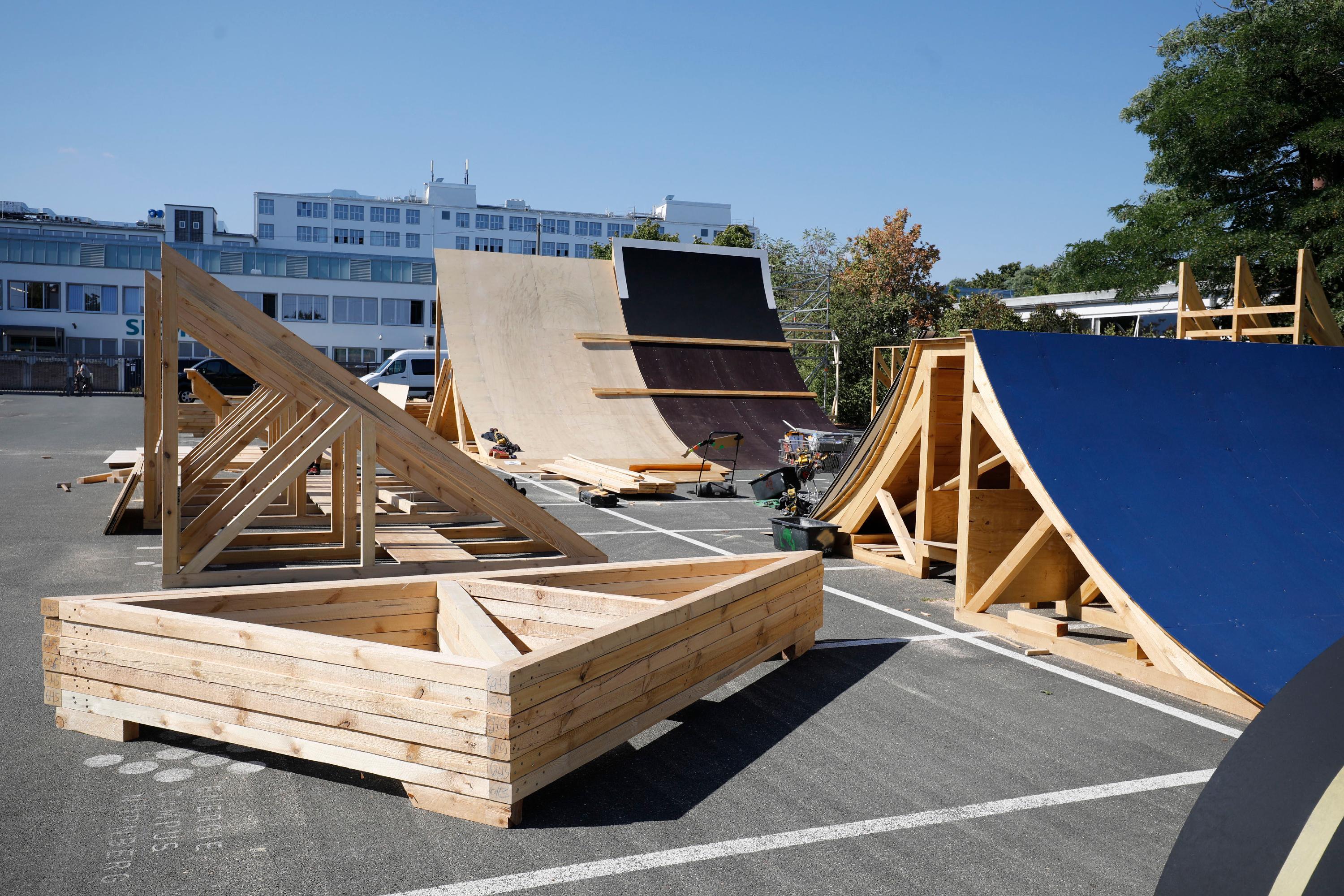 Den Unterbau der Rampen bildet weiches Nadelholz, wie etwa Fichtenholz.