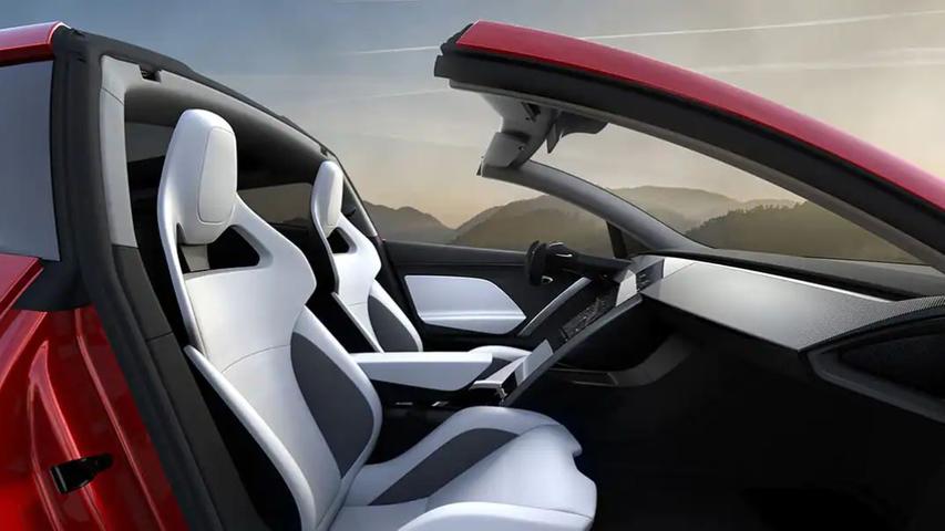 Auch auf den Tesla Roadster trifft der Begriff "Cabrio" nicht ganz zu. Der 2+2-Sitzer wird ein abnehmbares Glasdach bekommen, das sich im Kofferraum verstauen lässt.