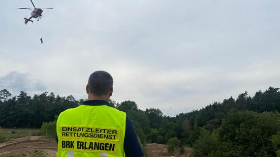 Hubschrauber barg schwerverletzten Motocross-Fahrer bei Mühlhausen mit einer Seilwinde