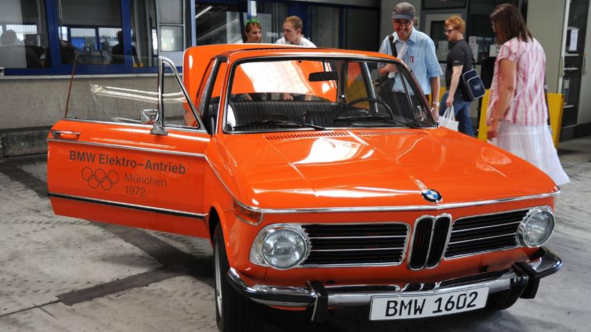 Ein BMW 1602 von 1972, umgebaut auf Elektro-Antrieb.