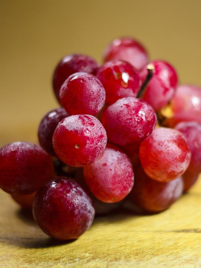 Glasierte Weintrauben passen warm sehr gut zu Wildgerichten oder kalt zu Käse.
