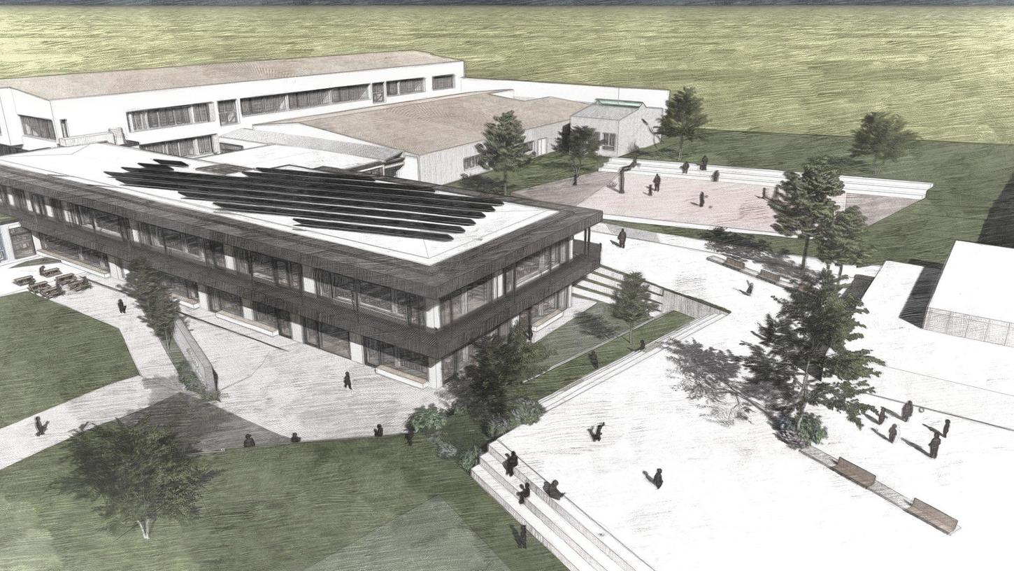Die neue Offene Ganztagesschule in Gräfenberg ist für die Schüler der Realschule und Mittelschule gedacht. Mit Laubengängen um das Gebäude und einer großen Freifläche direkt davor soll das Areal nach den Plänen des Architekturbüros Paptistella aus Hirschaid aufgelockert werden.
Die neue Offene Ganztagesschule in Gräfenberg ist für die Schüler der Realschule und Mittelschule gedacht. Mit Laubengängen um das Gebäude und einer großen Freifläche direkt davor soll das Areal nach den Plänen des Architekturbüros Paptistella aus Hirschaid aufgelockert werden.