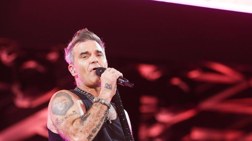 Ein Imago-Fotograf war da, die Deutsche Presse-Agentur nicht: Robbie Williams in München.