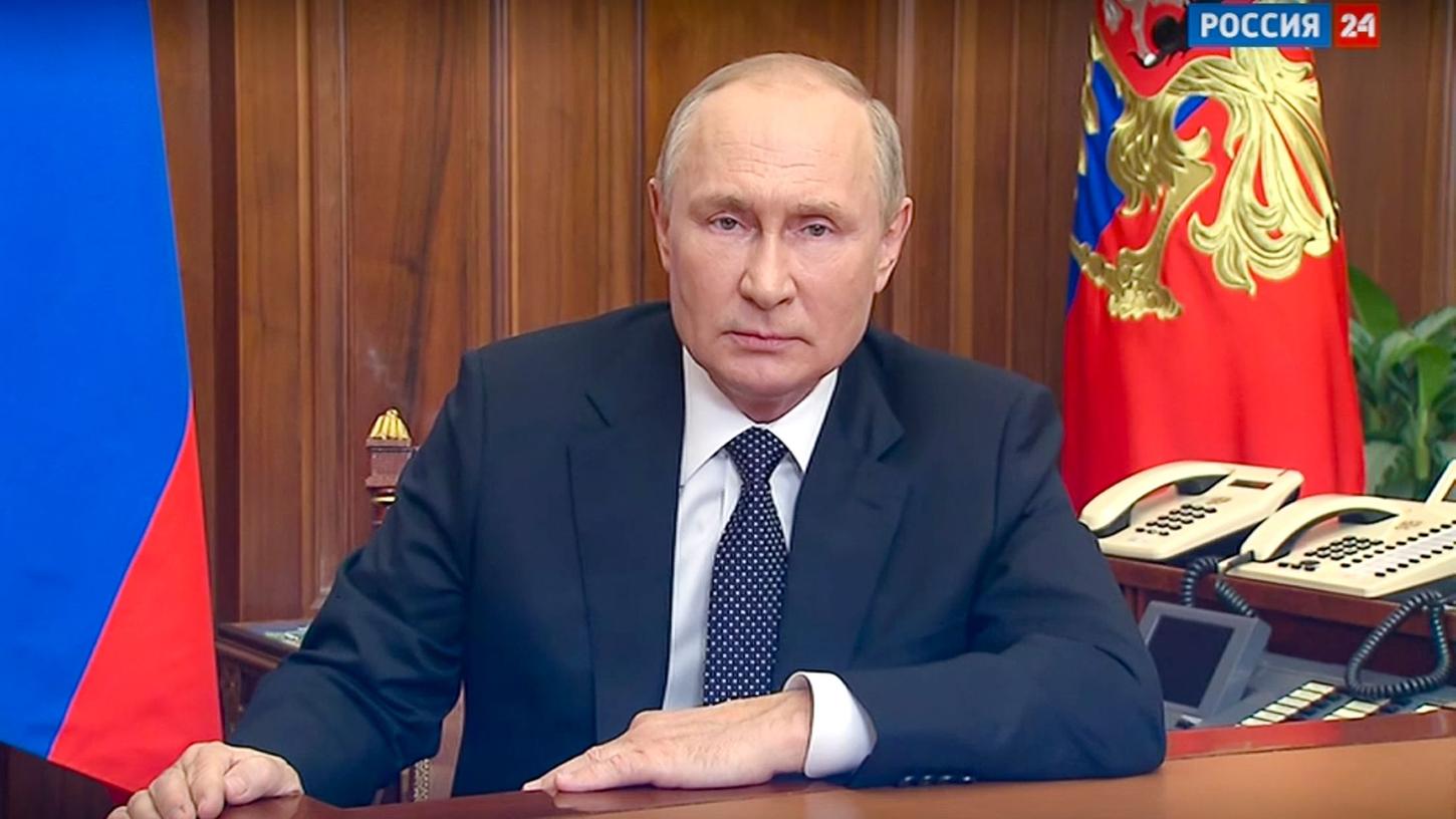 Russlands Präsident Wladimir Putin will die Annexion mehrerer ukrainischer Gebiete am Freitag offiziell machen.
Russlands Präsident Wladimir Putin will die Annexion mehrerer ukrainischer Gebiete am Freitag offiziell machen.