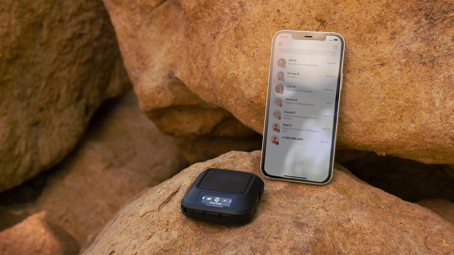 Das Smartphone lässt sich für diverse Funktionen per App und Bluetooth mit dem Inreach-Messenger koppeln. Die wichtige SOS-Funktion funktioniert aber notfalls auch immer separat über einen Button an der Box. Das Smartphone lässt sich für diverse Funktionen per App und Bluetooth mit dem Inreach-Messenger koppeln. Die wichtige SOS-Funktion funktioniert aber notfalls auch immer separat über einen Button an der Box.
