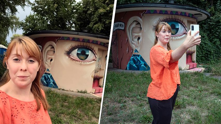 Auf der Wöhrlmühlinsel haben sich Graffiti-Maler verewigt.