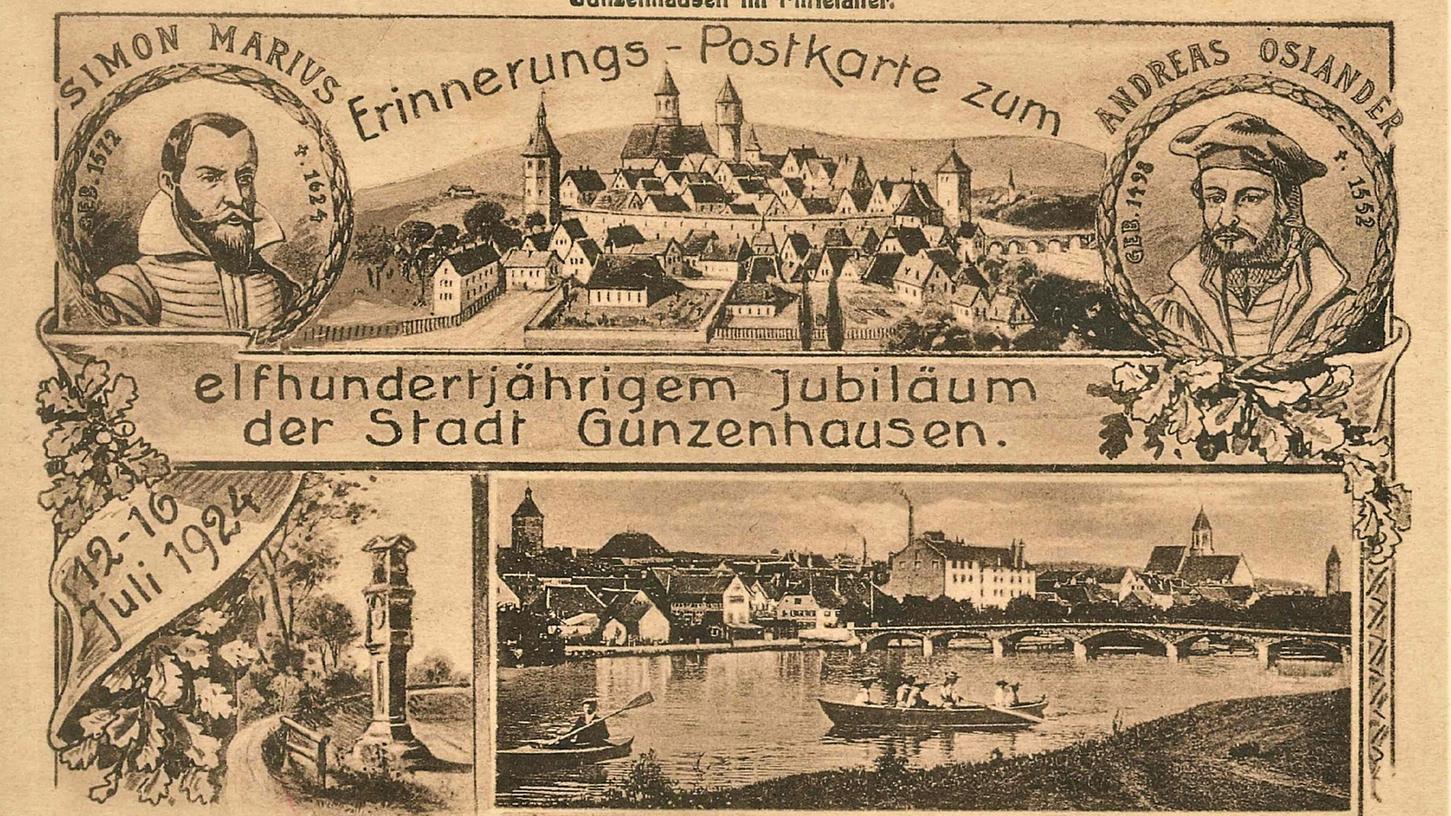 Diese Ansichtskarte erschien anlässlich „1100 Jahre Stadt Gunzenhausen“. Hundert Jahre später soll erneut groß gefeiert werden.