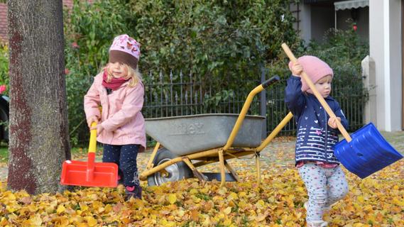 Laub ist kein Abfall für die Mülltonne, sondern bietet im Winter Pflanzen und Tieren wertvollen Schutz. Und es kann, wie man sieht, viel Spaß machen...