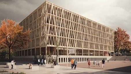 Mit diesem Vorentwurf holte das Herzogenauracher Architekturbüro "Babler + Lodde" den ersten Preis beim europaweiten Wettbewerb für das neue Gymnasium in Spardorf.