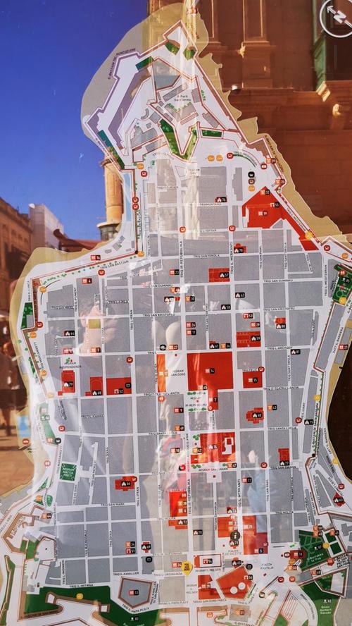 Die Straßen der maltesischen Hauptstadt verlaufen geometrisch geordnet ähnlich wie in Manhattan, wie dieser Stadtplan zeigt.
