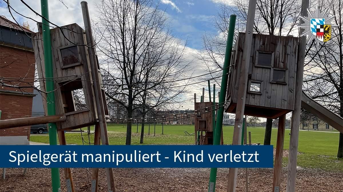 Ein vierjähriges Mädchen ist von einem manipulierten Klettergerüst im Südstadtpark in Fürth gefallen. Ein vierjähriges Mädchen ist von einem manipulierten Klettergerüst im Südstadtpark in Fürth gefallen.
