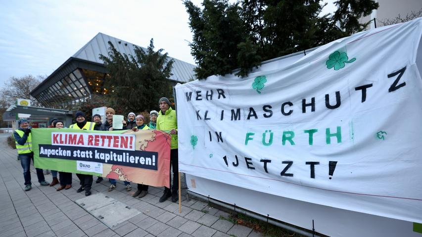 Klimaschutz: Protestaktion zum Auftakt der Fürther Etatberatungen