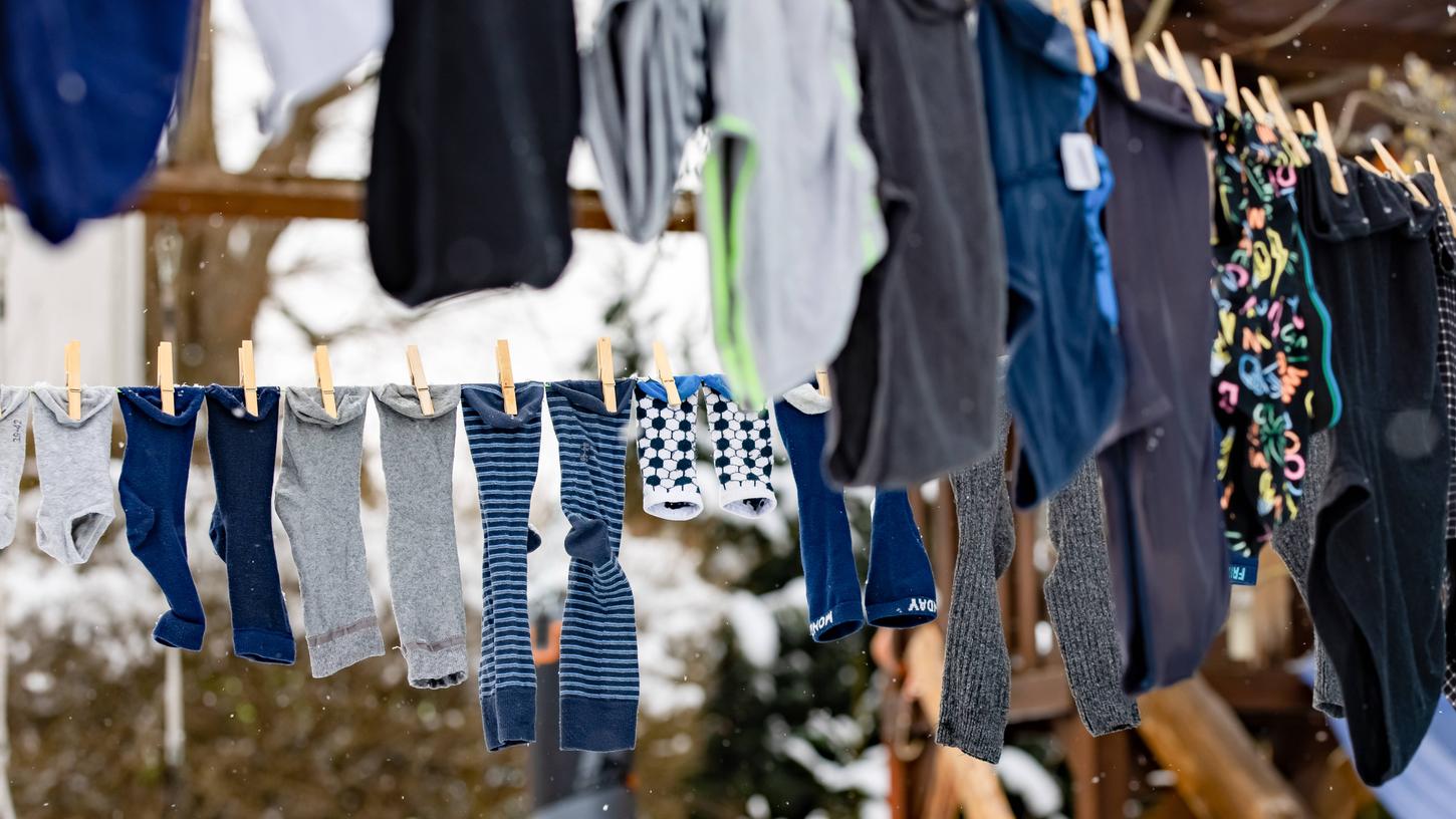 Wäsche trocknen lassen, während es schneit: Kann das klappen?