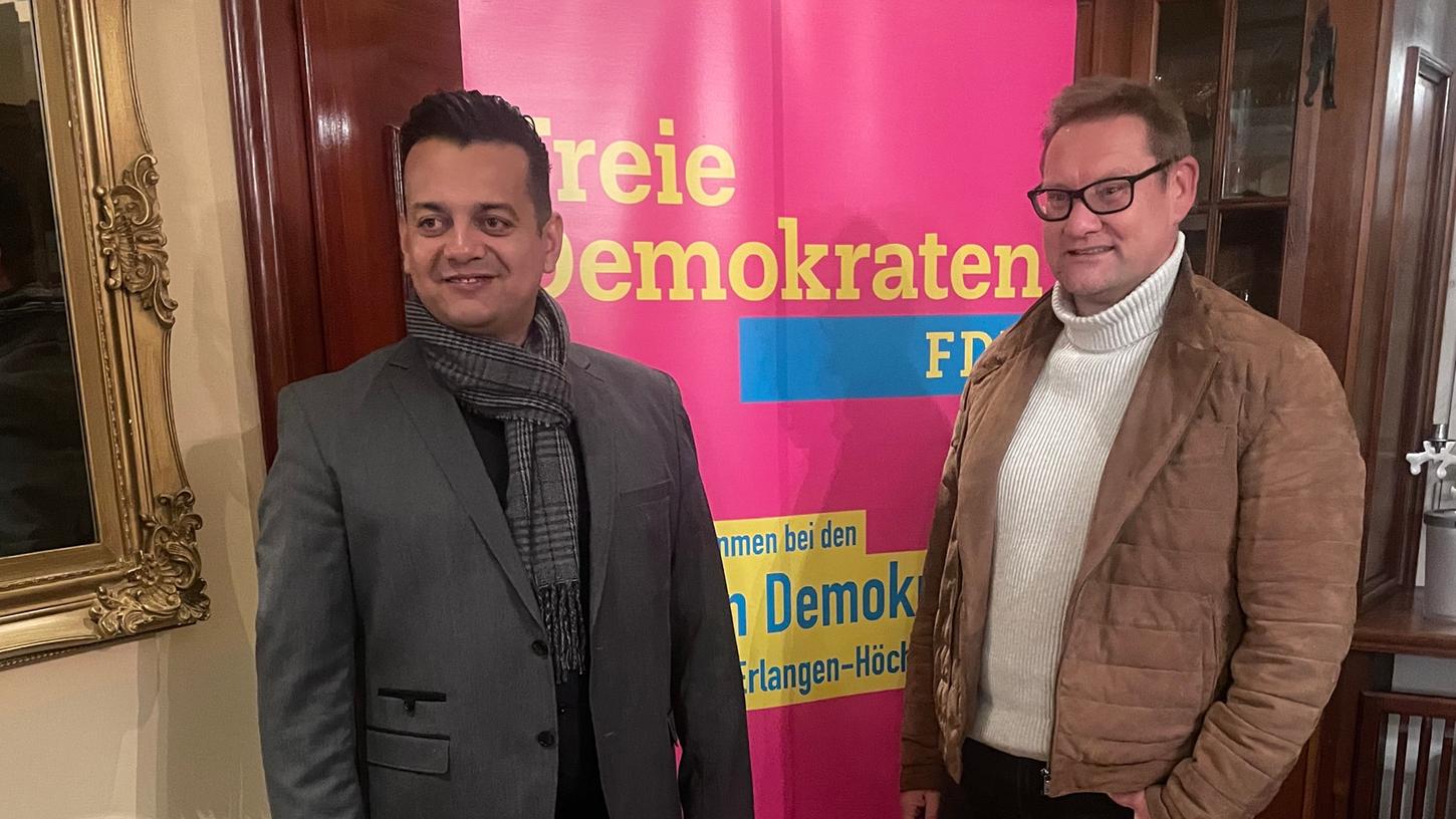 Die Kreis-FDP hat Boulent Ekrem (l.) als Kandidat für die Landtagswahl im Herbst nominiert. Oliver Rath tritt bei der Wahl zum Bezirkstag an.   