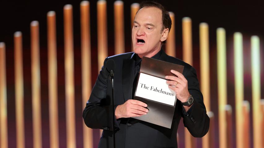 Als Moderator: Quentin Tarantino während der Verleihung der 80. Golden Globe Awards im Beverly Hilton Hotel. Als Moderator: Quentin Tarantino während der Verleihung der 80. Golden Globe Awards im Beverly Hilton Hotel.
