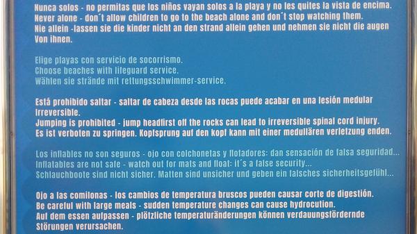 "Die Tipps für Wassersportler fand ich am Strand von Tarajalejo auf Fuerteventura. Am spaßigsten fand ich Tipp 2 und 3", schreibt uns Manfred Herbert aus Fürth.