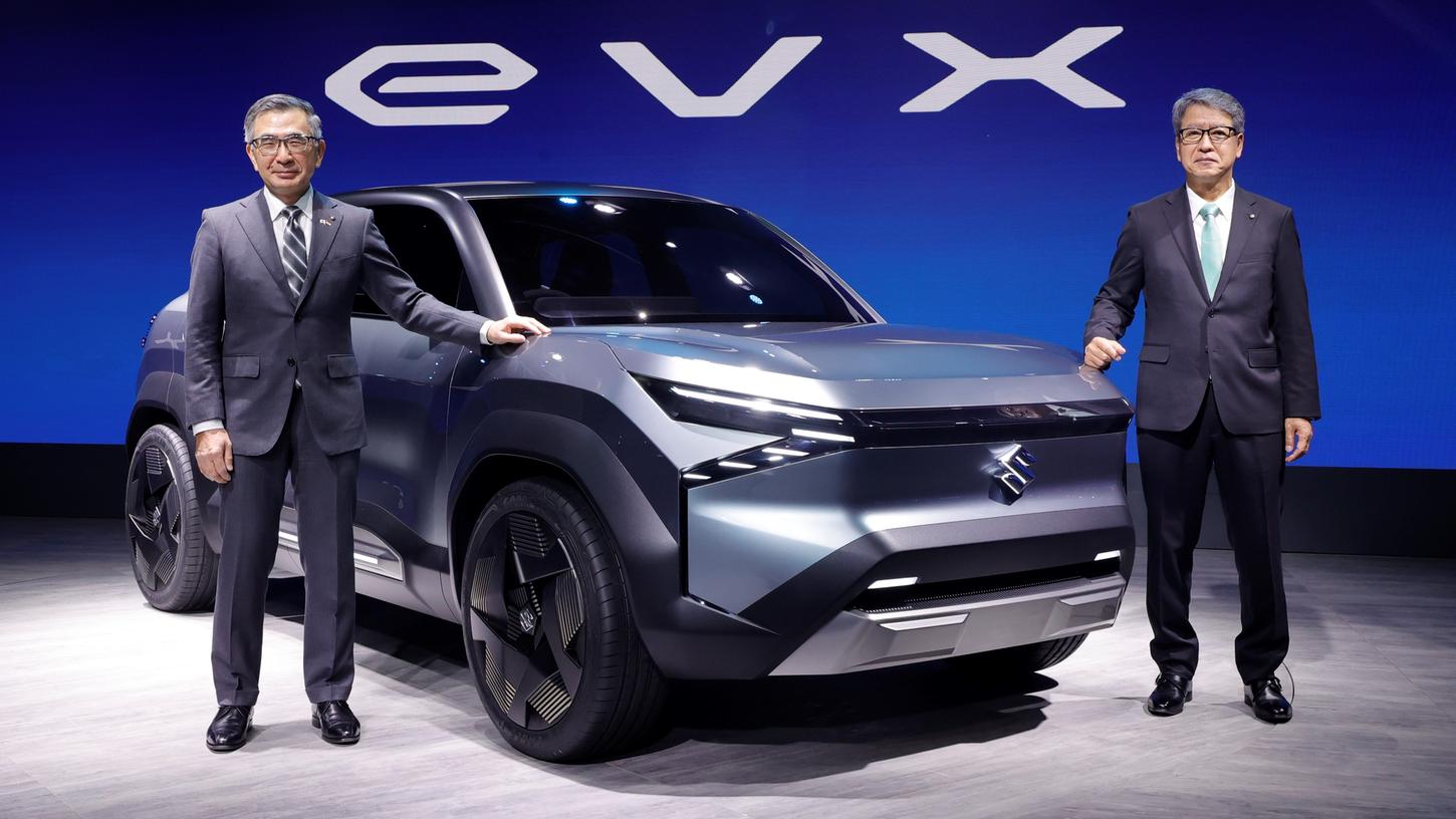 Batterieelektrischer Suzuki eVX: Robuster Offroad-Look und Allradantrieb. Batterieelektrischer Suzuki eVX: Robuster Offroad-Look und Allradantrieb.
