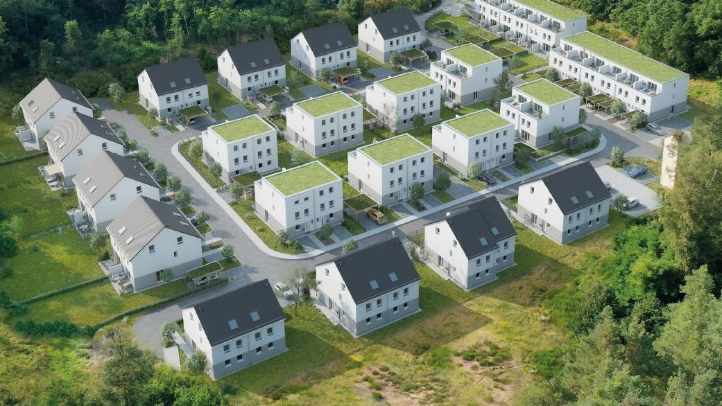 Eine Illustration des Baugebiets 'Am Mühlbach' in Burgthann. Eine Illustration des Baugebiets 'Am Mühlbach' in Burgthann.