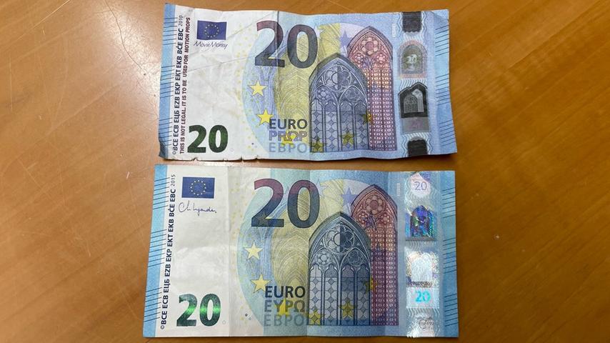 Auf den ersten Blick nur schwer zu unterscheiden: Welcher 20-Euro Schein ist echt und welcher Falschgeld? Auf den ersten Blick nur schwer zu unterscheiden: Welcher 20-Euro Schein ist echt und welcher Falschgeld?