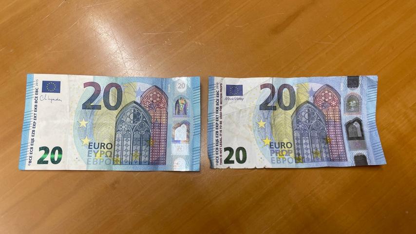 Beim Nebeneinanderlegen ist die Fälschung dann doch zu erkennen. Beim Nebeneinanderlegen ist die Fälschung dann doch zu erkennen.