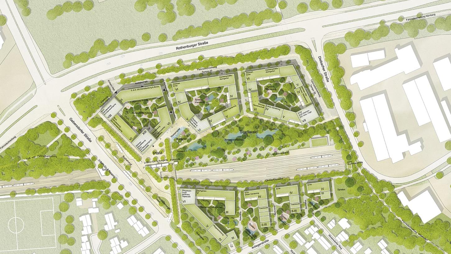 Der Siegerentwurf für das "Sandäcker Quartier". Der Siegerentwurf für das "Sandäcker Quartier".