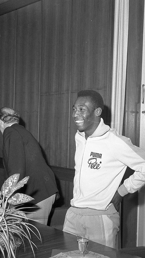 Besuch von Pelé am 26. September 1970 in Herzogenaurach.