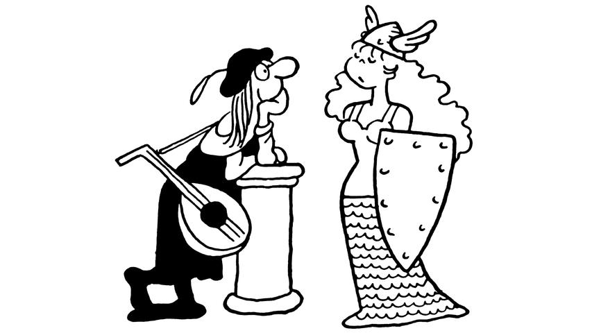 Hägars Tochter Honi und ihr Verehrer Lute. Hägars Tochter Honi und ihr Verehrer Lute.