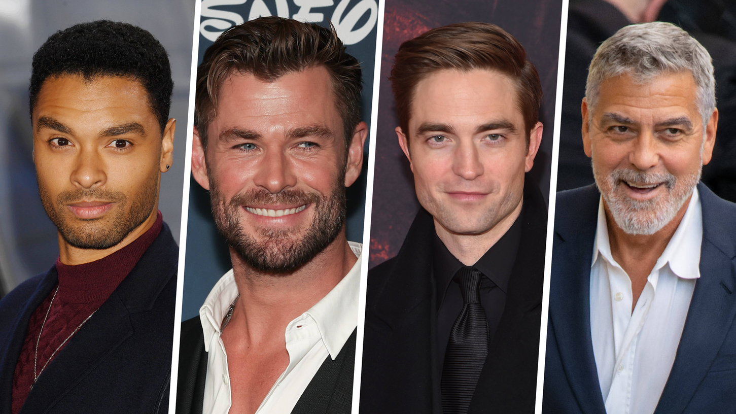 Sie gehören aufgrund ihrer makellosen Gesichtszüge zu den schönsten Männern der Welt: Regé-Jean Page, Chris Hemsworth, Robert Pattinson und George Clooney.