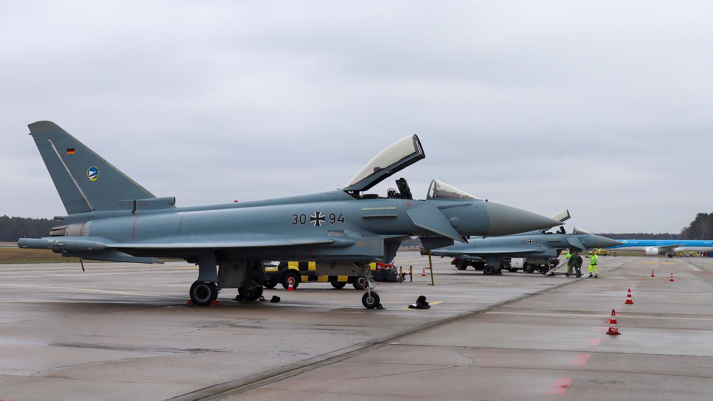 Dieses Foto des Eurofighters am Nürnberger Airport veröffentlichte die Luftwaffe am Donnerstag. 