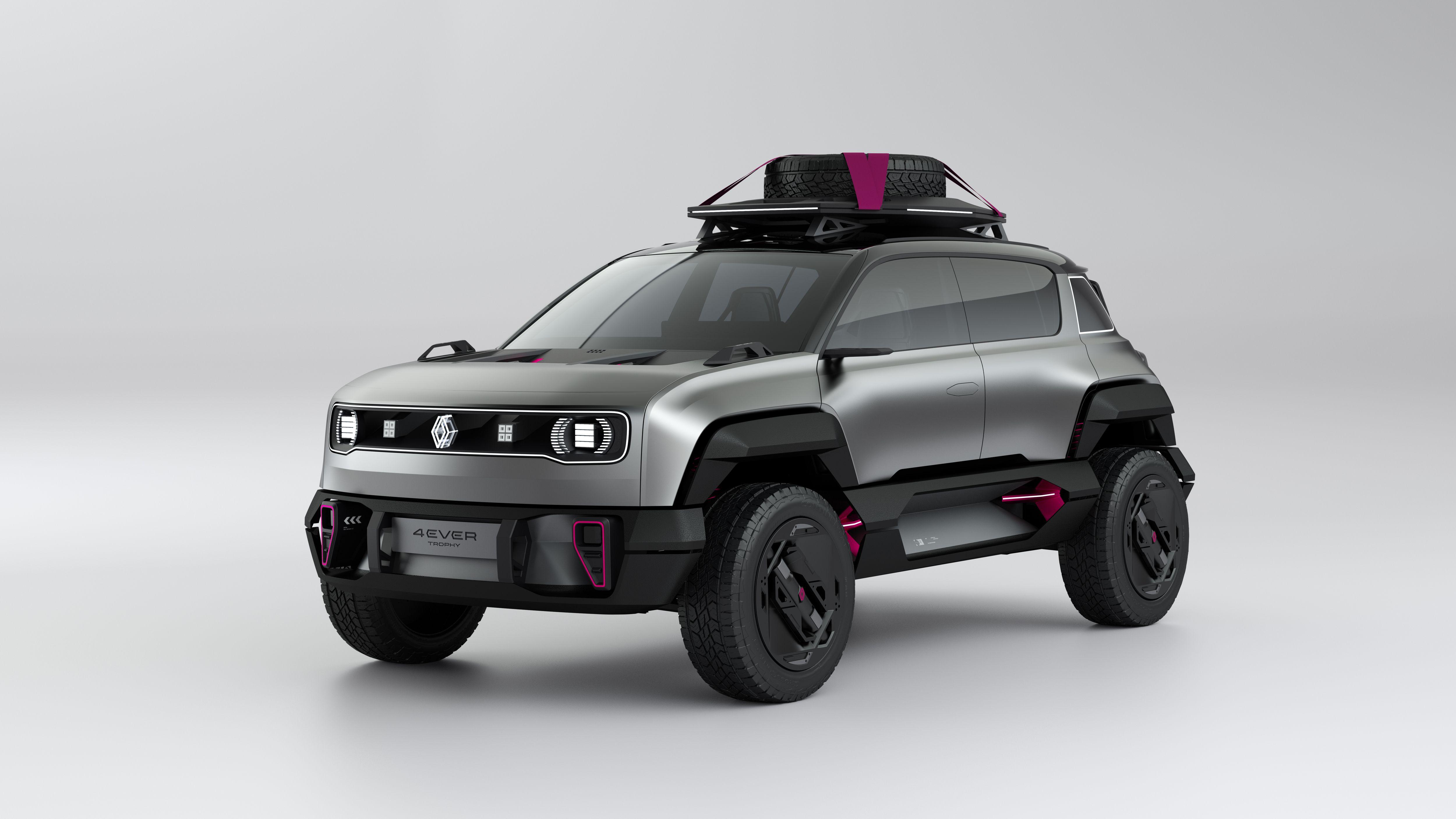 Während der neue R5 stilistisch seinen Vorgänger zitiert, hält der nächste - und elektrische - R4 nichts vom Retro-Design. Die Studie 4Ever Trophy Concept hat bereits einen Ausblick auf das für 2025 avisierte Mini-SUV gegeben.