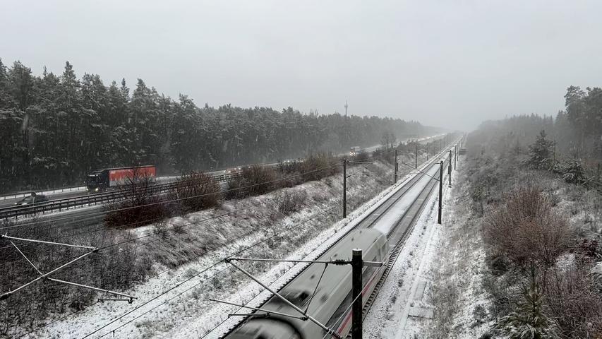 Glätte, Unfälle, Staus: Schnee-Chaos in Mittelfranken und der Region