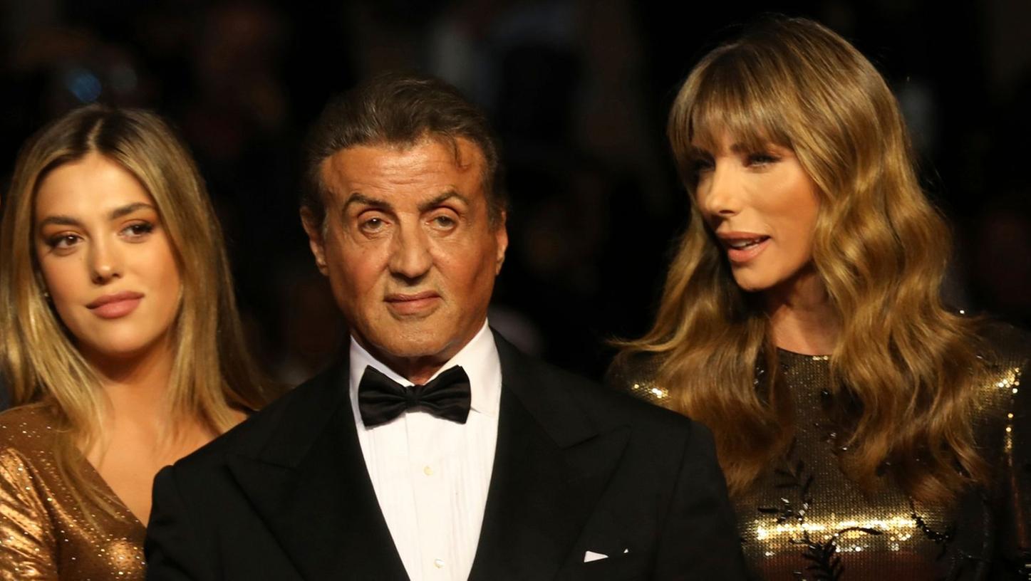 Die Schauspieler Sistine Rose Stallone (l-r), Sylvester Stallone und das Model Jennifer Flavin. Stallone will mit einer Reality-Serie Einblick in sein Familienleben geben.