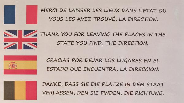"Auf unserer Reise durch Frankreich bei Tarbes sah ich an der Toilettentür diese Aufforderung", schreibt Thomas Lang aus Altdorf bei Nürnberg.