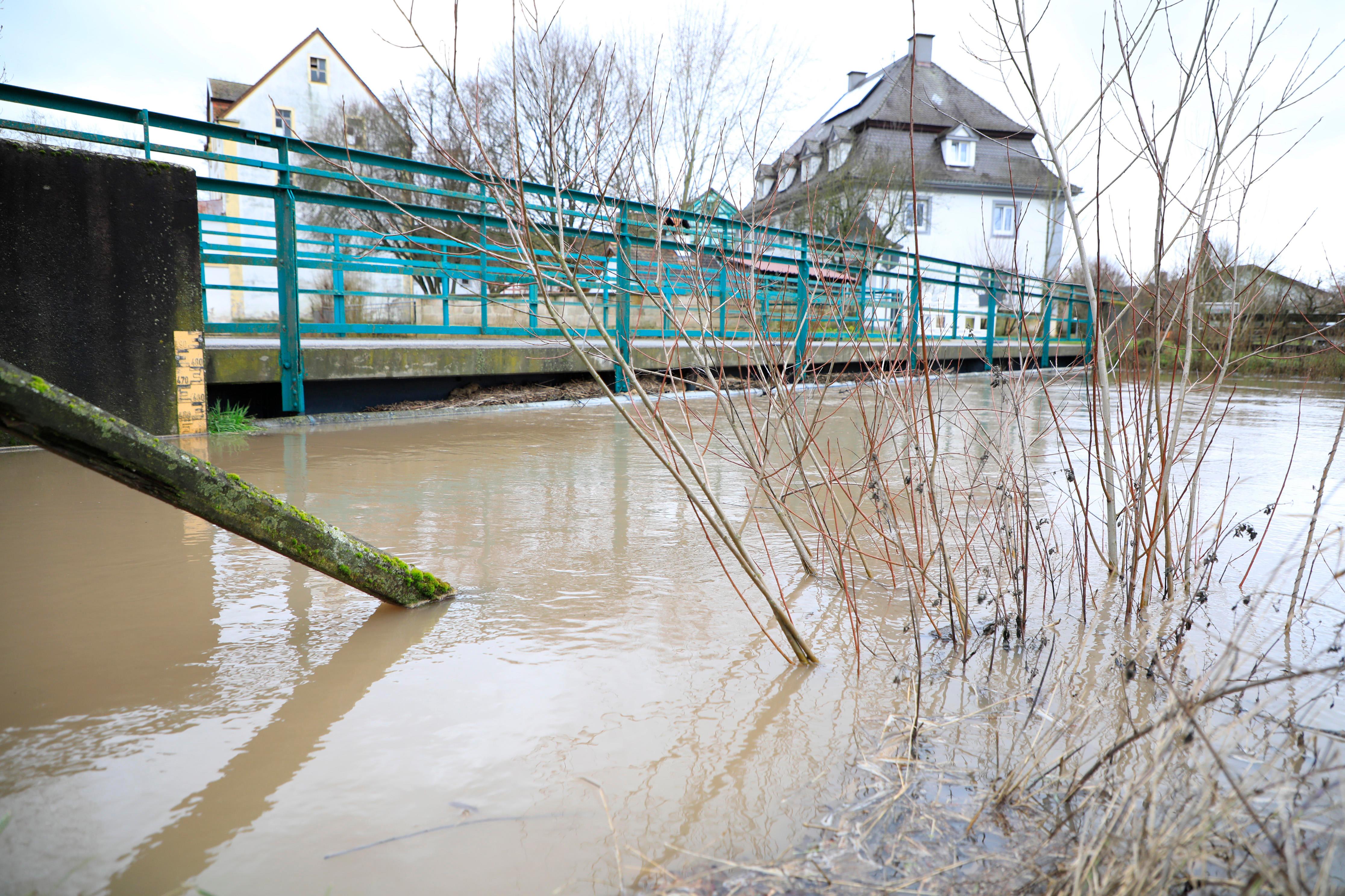 Hochwasser an der Aisch in Adelsdorf.