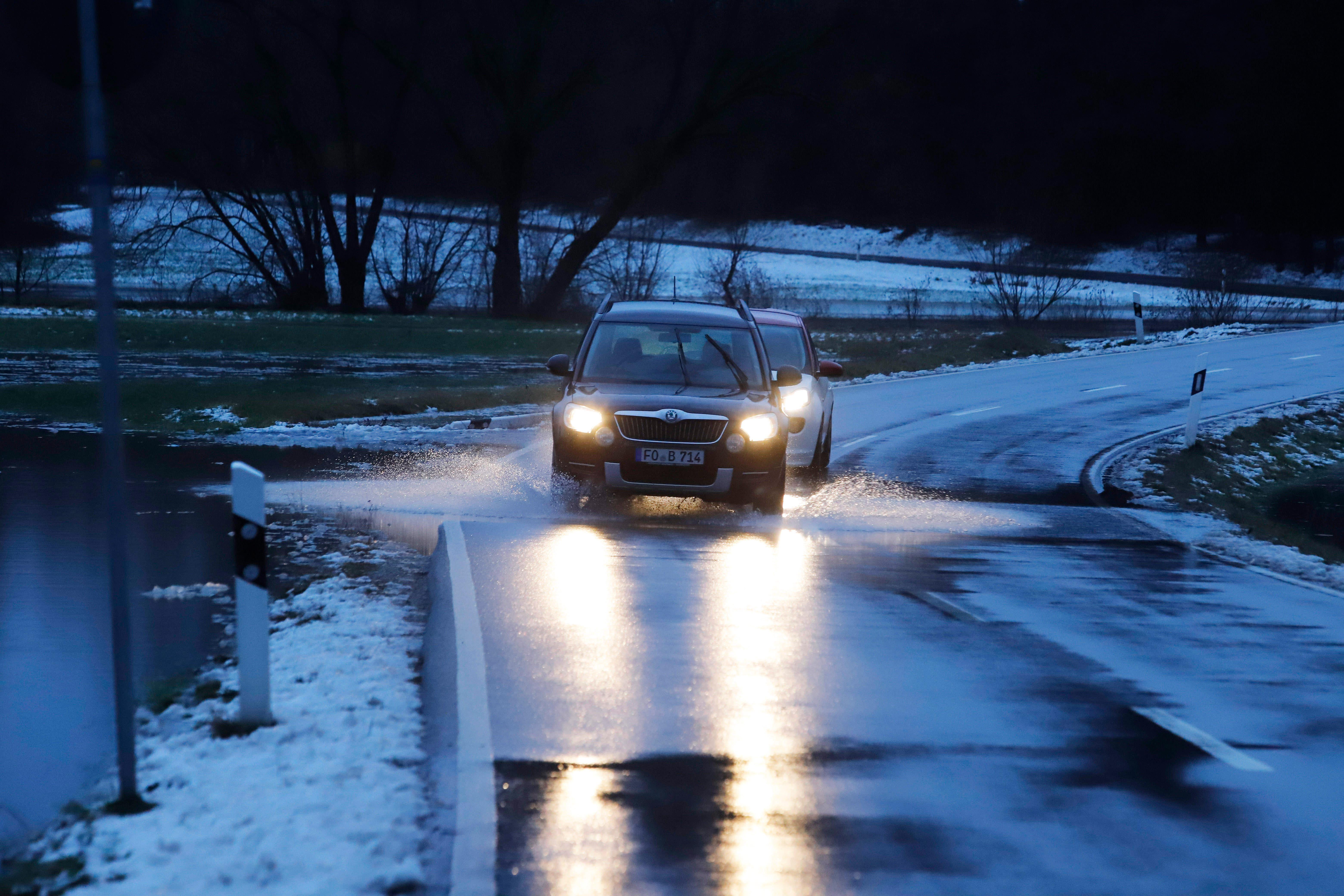 Überschwemmter Schwabachgrund in Kleinsendelbach. 