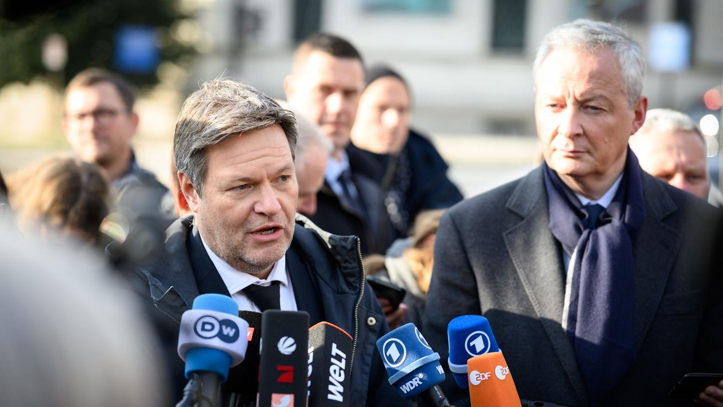 Wirtschaftsminister Robert Habeck (l) und sein französischer Amtskollege Bruno Le Maire in Washington.