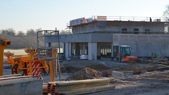 Blick auf die Baustelle: Die neue AWO-Kita in Wolkersdorf wächst