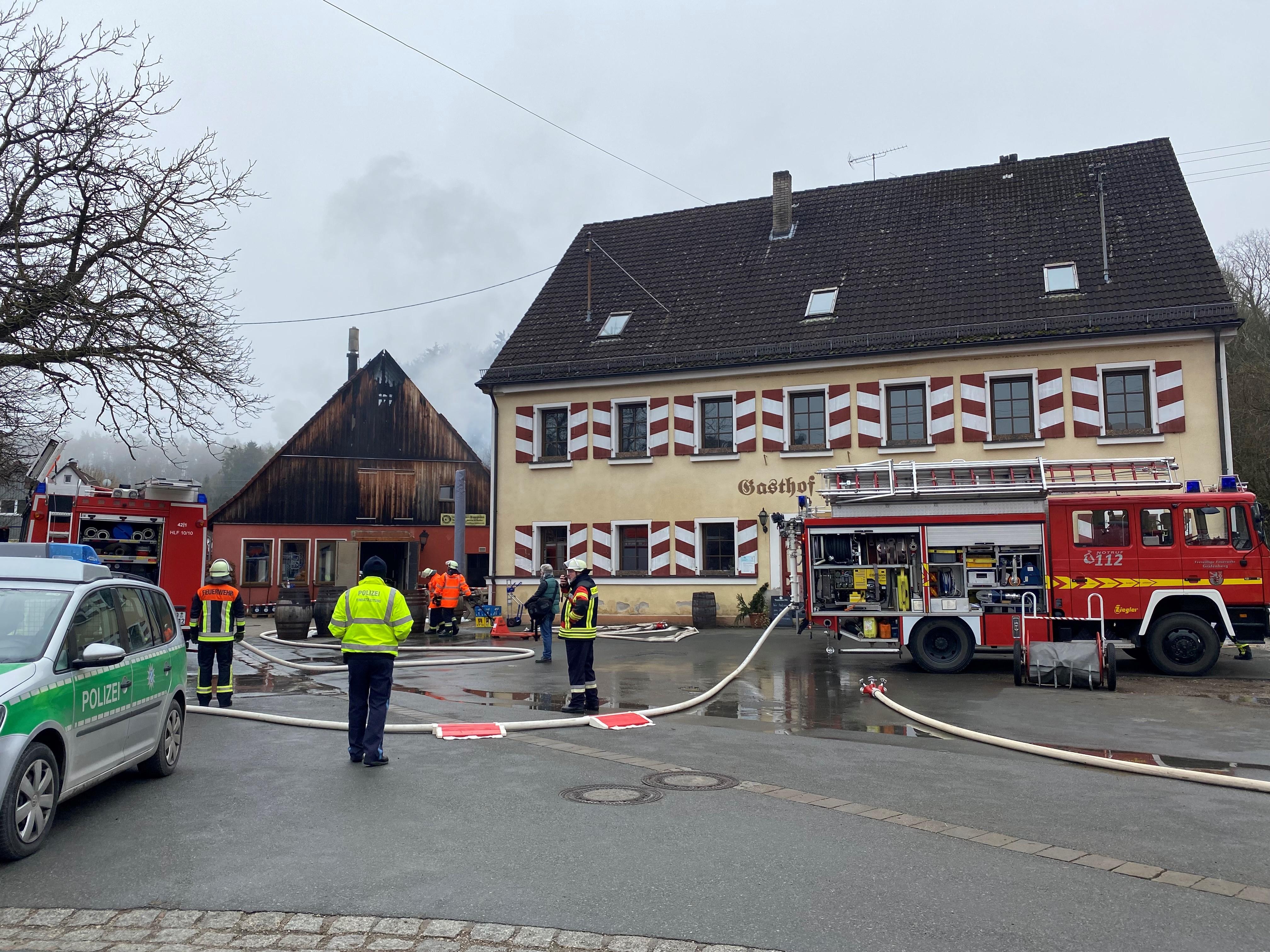 Betroffen war ein Gebäude der Elch-Bräu.
