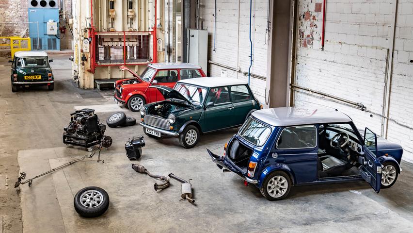 Project Mini Recharged in Oxford: Umbau des Ur-Minis zum Elektroauto. Project Mini Recharged in Oxford: Umbau des Ur-Minis zum Elektroauto.