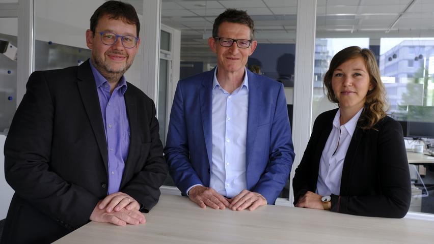 Die Chefredaktion des Verlags Nürnberger Presse: Armin Jelenik, Michael Husarek, Barbara Zinecker.
