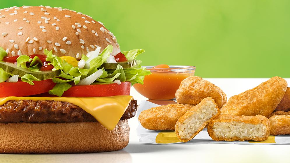 Neue Produkte bei McDonald’s in Deutschland im Februar 2022: McPlant Burger und McPlant Nuggets.