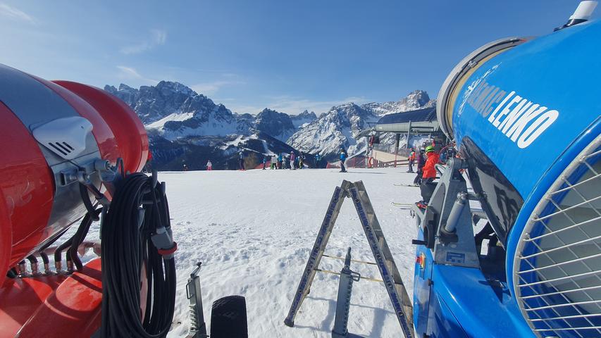 Das derzeit 160 Pistenkilometer große Skigebiet 3-Zinnen-Dolomiten ist zu 100 Prozent künstlich beschneibar. Die spannende Reisereportage zu dieser Bildergalerie lesen Sie hier auf unserem Premium-Portal nn.de