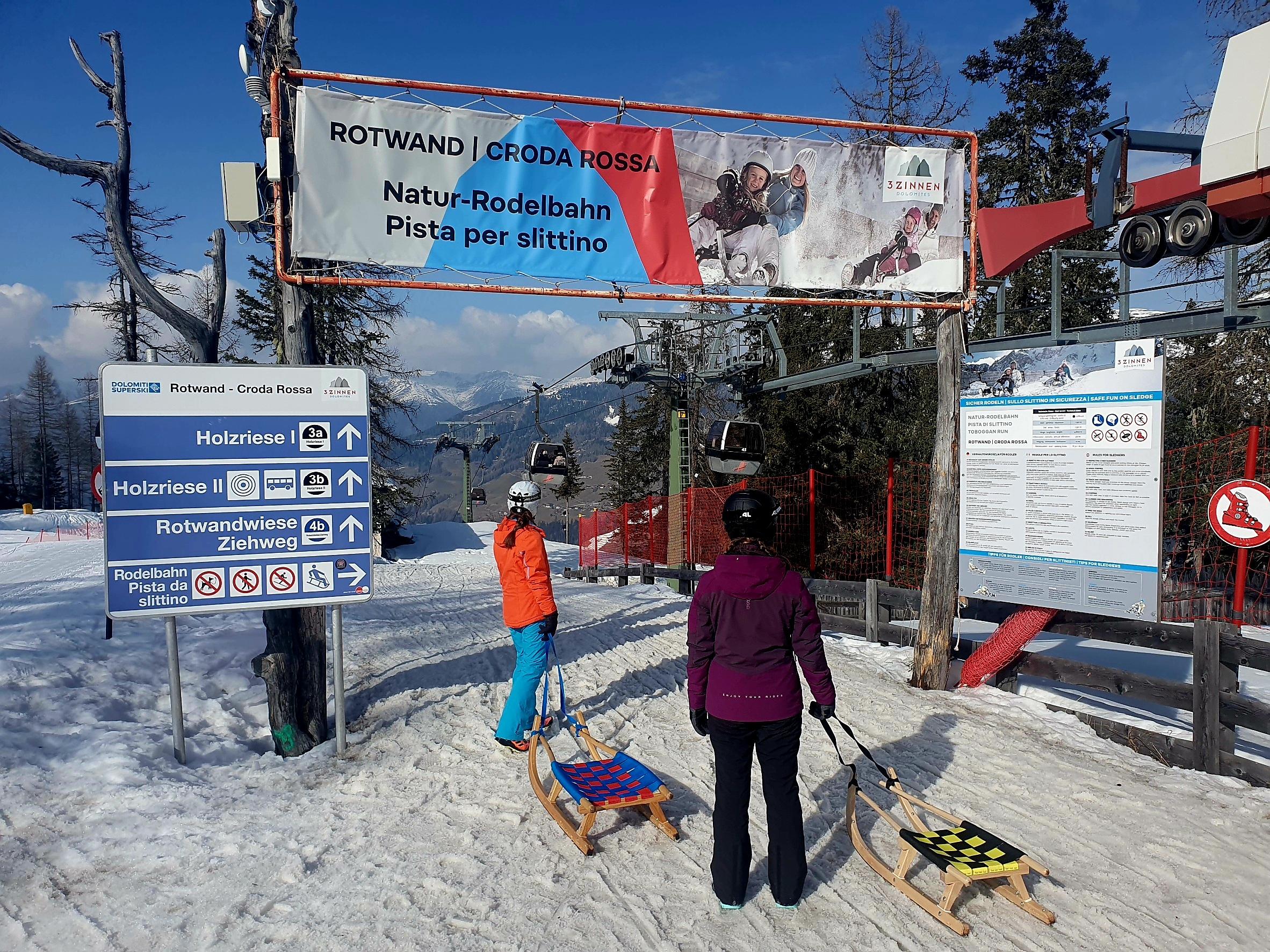 An der Rotwand beginnt eine über 5 Kilometer lange Rodelbahn.