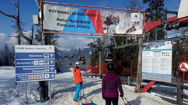 An der Rotwand beginnt eine über 5 Kilometer lange Rodelbahn.