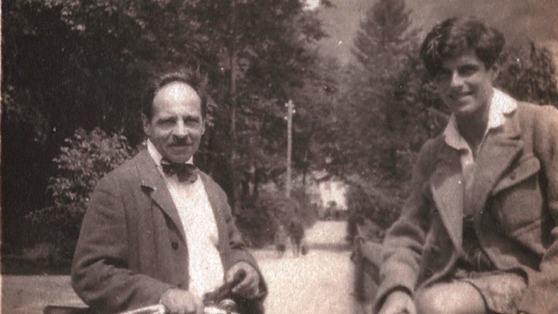 Jakob Wassermann mit seinem Sohn Georg, um 1928.