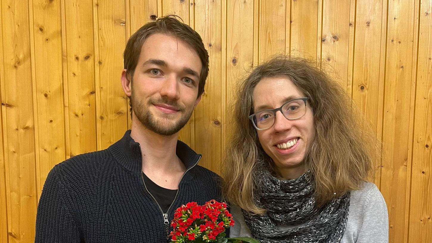 Kandidatin für den Landtag: Josephine Taucher (rechts) mit dem stellvertretenden Kreissprecher Jan Urbanczyk.   